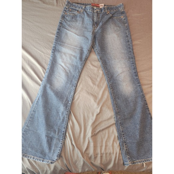 Levis Too Superlow 518 Jeans Womens Blue Bootcut Low Rise Stretch - Picture 1 of 14